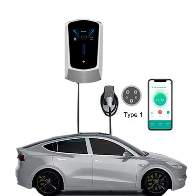 7KW/11KW/22KW Output Power Electric Car Wallbox EV Charging Station with Type 1 Plug and AC Output Current
