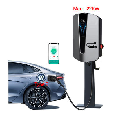 BYD BMW Vehicles 22KW Smart Electric Car EV Charger with APP Control Wallbox L1 L2 L3 N PE 5M Cable Length