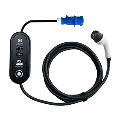 Electric Car Charger CEE Plug 5pins PC Copper 10Meters Cable Length Portable EV Charger Type2 7KW 32A EV Charging Box