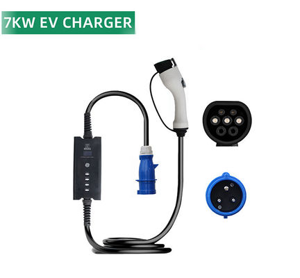 E-mingze New energy electric vehicle charging gun 32A 7KW type2 on-board charging portable EV charger