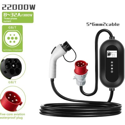 GBT 22KW 32A 3 phase EV charging car fast charging station ac ev charger for GBT prophylactic Temperature protection