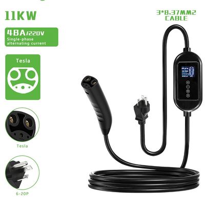 48A 1 Phase Charging Station For Electric Car 11KW On-Board Charging Portable Charger For Tesla