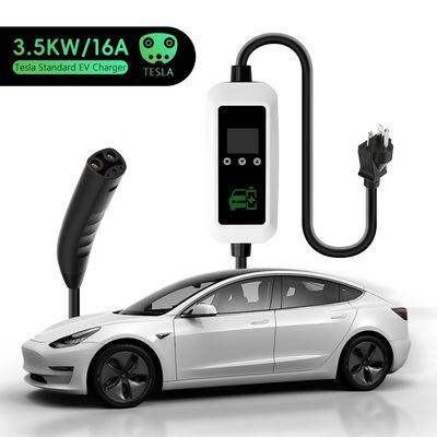 E-Mingze Factory's New High-Performance 3.5KW/16A Portable EV Charger Tesla Special Car Adapter with Adjustable Charging Station