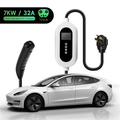 E-Mingze Factory's High Performance 7KW Tesla Car Charger 32A Portable Adjustable Current Charging Station Single Phase