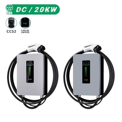 230V Input Voltage E-mingze Wall-mounted 20KW DC Fast CCS2 EV Charger Station with Swipe Card and Bluetooth Connection