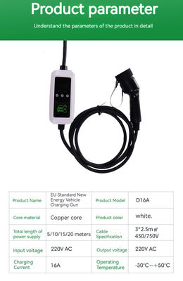 11KW EU Standard Fast Charging Station16A 3 Phase Portable EV Charger Type 2