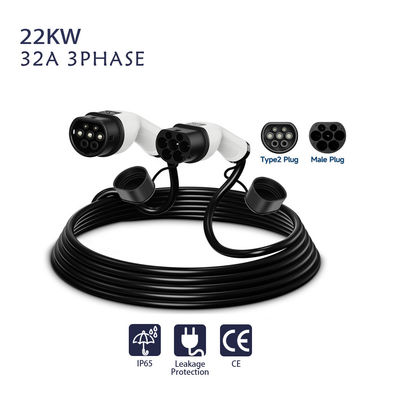 3.5KW/7KW/11KW/22KW Type2 To Type2 Extension Charging Cable With Prophylactic And Leakage Protection