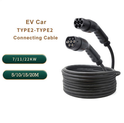 1/3 Phase 16A/32A Portable EV Car Charger Extension Cable Type 2 To Type 2 EV Charging Cable