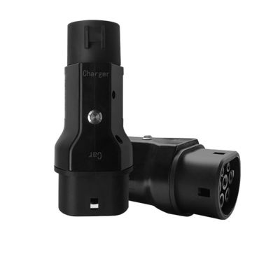 32A Output Current PC Copper EV Adaptor Type1 to Type2 Adapter for Electric Vehicles Portable Charging Stations 220V