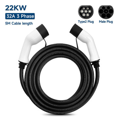 E-mingze Factory Wholesale New 22KW Portable Type 2 Electric Vehicle Charging Cable Three-Phase Extension Line Connection 22KW