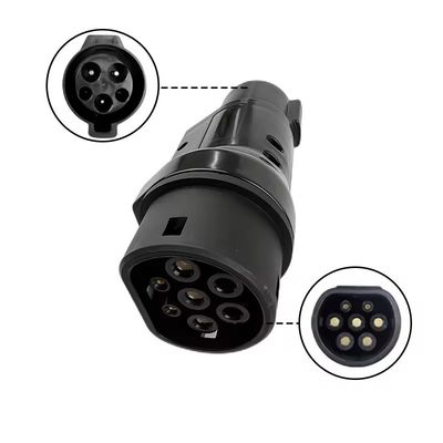 220V Black J1772 To Type2 Adapter EV Adapter Type1 To Type2 Electric Cars Charger Converters