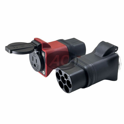 EV Charger Type 2 Female to US USA Socket 230V Adapter for A Power Outlet High Temperature Resistant PC