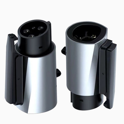 20KW Rated Power Black and Silver Tesla to Type 1 J1772 EV Charger Connector Adapter for Engergy Electric Car Charging