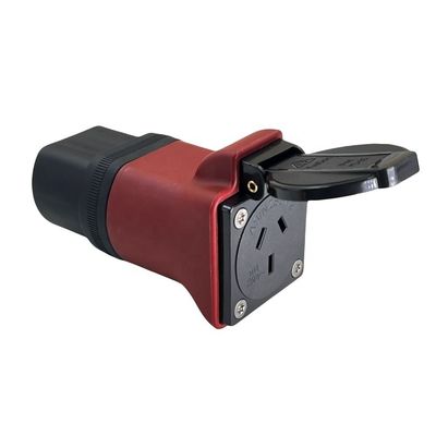 High Temperature Resistant PC Type 2 to AU Socket EV Charger Adapter for Mennekes 230V Sockets AS/NZS 33112 Black Finish