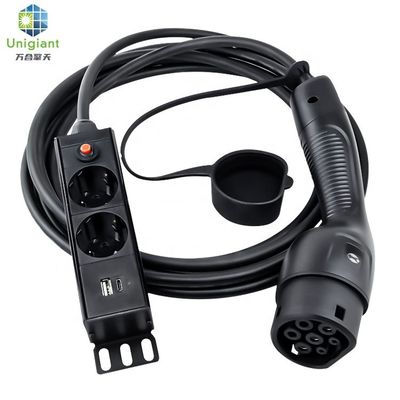 Customized Input Voltage European Standard 13A 110V-250V EV Car Discharge Gun for Outdoor Camping Power Supply