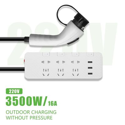 GBT Standard Outdoor Camping Electric Car Side Discharger V2L Cable with 220V Input Voltage and Overcurrent Protection