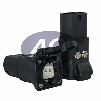 110-250V Fiber AOTAI Type 2 To Schuko Standard Socket Adapter With Key Switch And Adapter