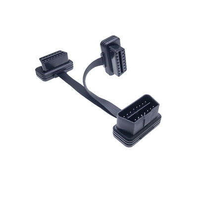 Samples Order Accepted 12V Flat and Thin OBD2 16 Pin 1 Male To Dual Female Y Splitter Extension Cable for Diagnostic Tool