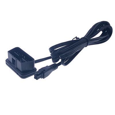 Code Reader Compatible AOTAI 16PIN OBD2 Cable Extension 24V Low Profile OBDII Male to Molex 2x2PIN Connector Flat Cable