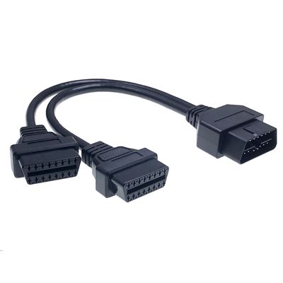 12V/24V Voltage AOTAI Assembly 50CM OBD Male to 2 Female Splitter Y 16 Pins OBD II Extension Cable Adapter