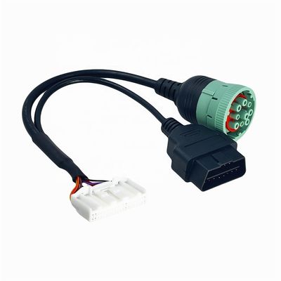 2x20PIN Tesla 40P Connector to Green J1939 Compatible for 9PIN Truck Adapter and OBD2 16PIN Connector Cable Material Custom