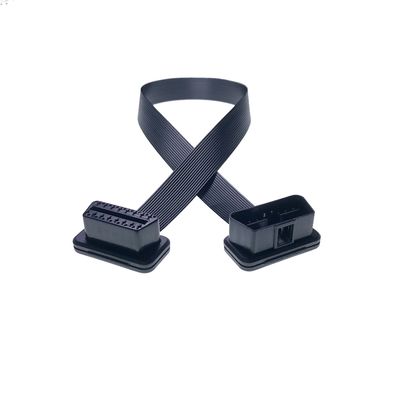50CM Low Profile 24V Extension OBDII 16PIN Male to Female Flat Cable for GPS Tracker Normal Plug Material PA66 GF ABS PC