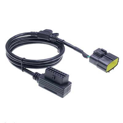 AOTAI 12PIN TE Housing Equivalent Connector to OBD2 16PIN Right Angle Cable for Automotive Wiring Harness 26awg 2007-2010