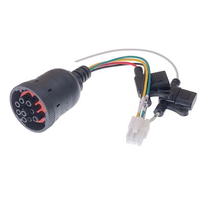 Customize J1939 9PIN Cable Wire Harness Deutsch 9PIN to OEM Housing and 2A Fuse Cable with Normal Plug Material PA66 CF ABS PC