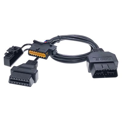 Shell Assemble Type J1962 OBDII 16PIN Male to 2 Female Splitter Y Cable for Vehicle Diagnostic Tool -30°C 80°C