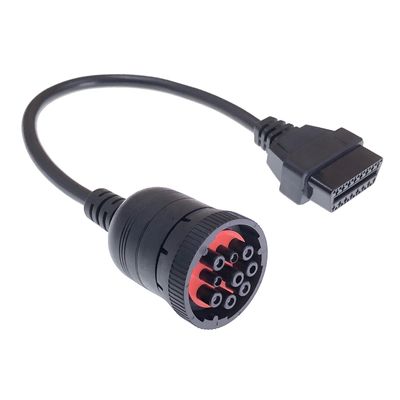 16PIN OBD2 Connector to 9PIN Deutsch J1939 Black Male Connector Cable for Diagnostic Tool Custom All cars have OBD socket