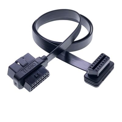 Universal Auto Car OBD2 Flat Extension Cable OBD M/F pass-thro Adapter to Female Splitter with AOTAI 16Pin and 12V AOTAI
