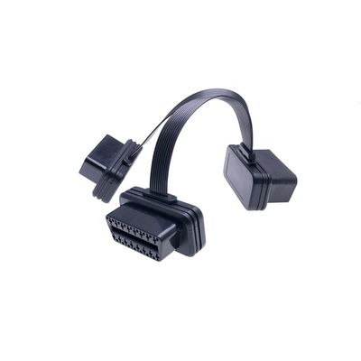 02 E10 Pins Plating Nickel/Golden AOTAI 16Pin 9PIN OBD2 Flat Extension Cable 1 To 2 Female Splitter Auto Car Diagnostic Tool