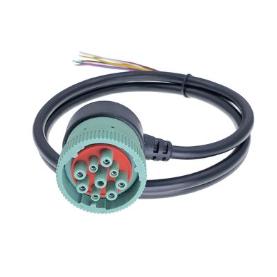 Diagnostics 800g Right Angle Green J1939 9PIN Deutsch Male to Open Wire J1939 Truck Diagnostic Tool for 1983-1991 Year