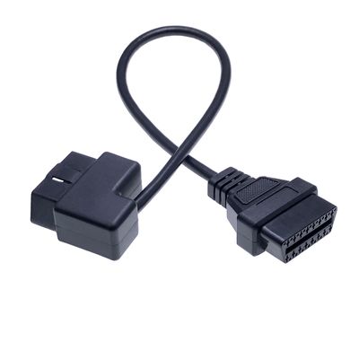 Black OBD Diagnostic Tool Custom 16 PIN Male Female J1962 Right Angle OBD ll OBD 2 OBD2 OBD II OBDII Connector Extension Cable
