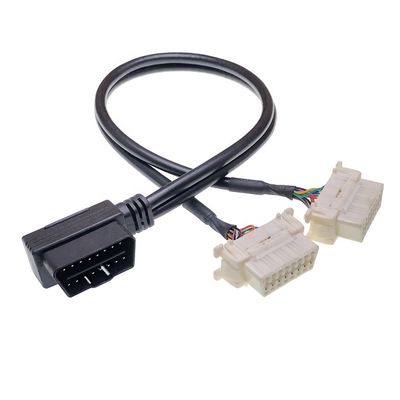 DEUTZ Vehicle Models Right Angle OBD2 Y Cable Splitter 16pin Male Splitter to 2 Female obd2 Extension Cable OEM