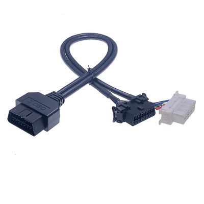 Cable Material PVC OKI Technic OBD2 Customized J1962 16PIN Male to 2X Female KIA Toyota- Connector Y Splitter Cable 1M