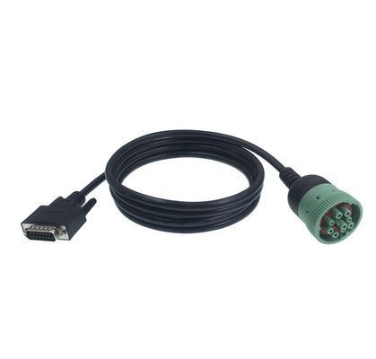 PVC OKI Technic Material Deutsch Green 9 PIN Type 2 J1939 to DB15 Cable for Truck Diagnostic Tool 12V/24V Truck