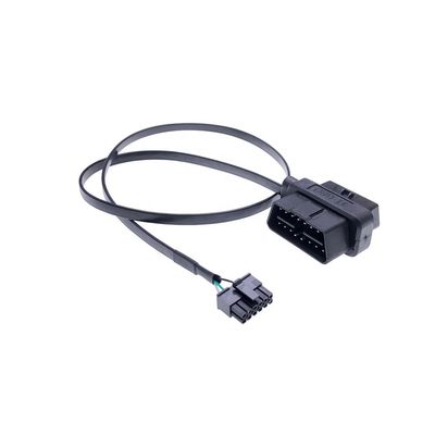 24v OBD2 Male Connector with MOLEX Connector OBD2 Flat Cable Featuring ABS/PVC Material and Pins Plating Nickel/Golden