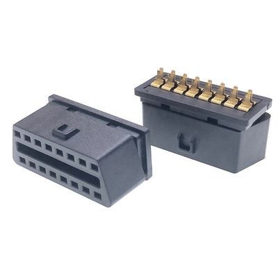 16 Pin OBD2 OBDII Male Female Connector J1962 Connector for PCBA PCB Right Angle Pins Nickel/Gold Plating Vehicle Compatible