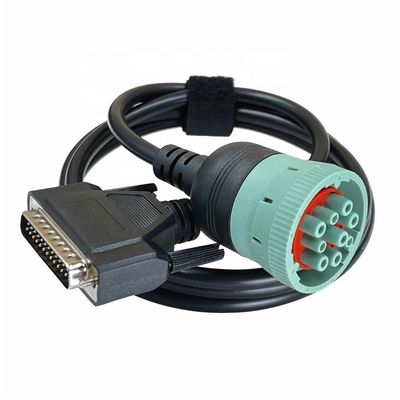 Vehicle OBD Cable DB25 to J1939 DB15 Male to J1939 Female 9pin Extension Cable for Truck ELD Applicable