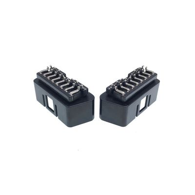 J1962 OBD OBD2 Male Connector with Right Angle Pins and Lock in ABS Material Offer Drawing