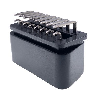 Temperature -30-80C PCB Auto Electrical Terminal Wire OBDII Right Angle Connector with Nickel Plating Gold-Plating