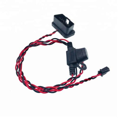 Highly Durable PVC Material 24V OBD OBD2 2 PIN OBDII Power Cable to Molex Connector with Fuse Holder