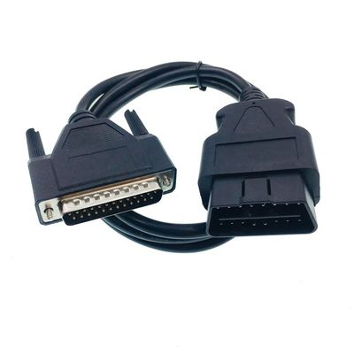 AOTAI 30CM 12V/24V J1962 OBDII Male to DB25 Male Round Cable with PVC OKI Technic For Diagnostic Tool by OBD2 Male end