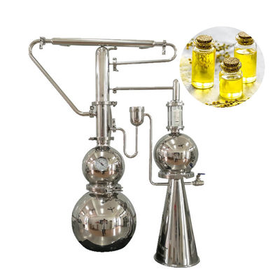 Small Capacity 10L Essential Oil Distiller in Stainless Steel Color for Lavender/Vetiver Grass/Lemongrass Oil Extraction